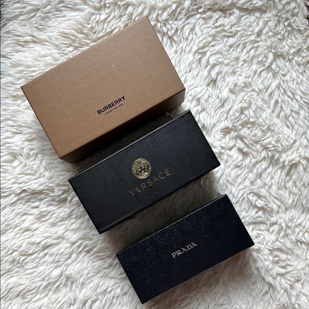 Versace Brown and Black Sunglass Boxes Elegant Design